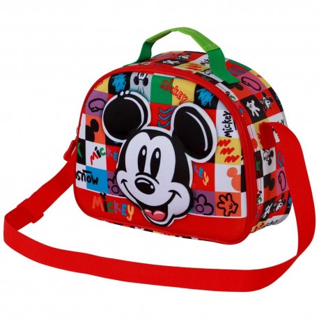 Disney Mickey Mouse Mood Bolsa Portamerienda 3D, Multicolor