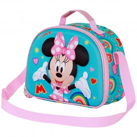Disney Minnie Mouse Greet Bolsa Portamerienda 3D, Turquesa