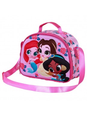 Disney Princesas Flowers Bolsa Portamerienda 3D, Rosa