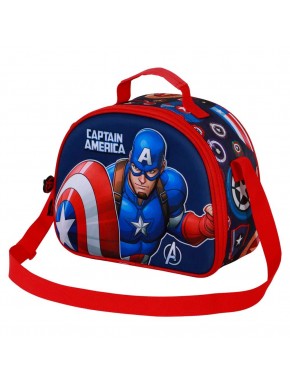 Marvel Capitán América Patriot Bolsa Portamerienda 3D, Multicolor