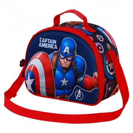 Marvel Capitán América Patriot Bolsa Portamerienda 3D, Multicolor