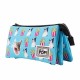 Oh My Pop Angry Cat Estuche Portatodo Triple HS, Turquesa