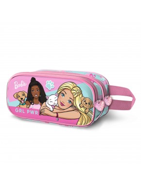 Barbie Pets Estuche Portatodo 3D Doble, Rosa