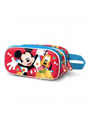 Disney Mickey Mouse Star Estuche Portatodo 3D Doble, Multicolor