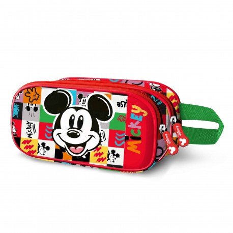 Disney Mickey Mouse Mood Estuche Portatodo 3D Doble, Multicolor