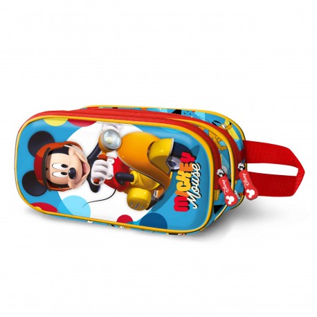 Disney Mickey Mouse Scooter Estuche Portatodo 3D Doble, Azul