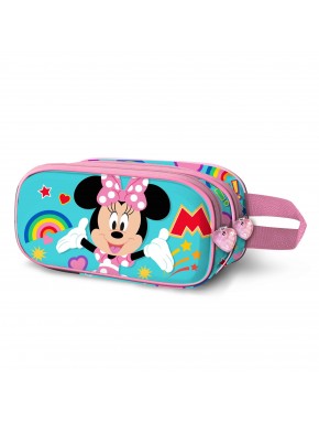 Disney Minnie Mouse Greet Estuche Portatodo 3D Doble, Turquesa