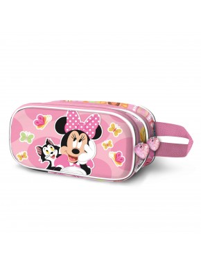Disney Minnie Mouse Kitten Estuche Portatodo 3D Doble, Rosa