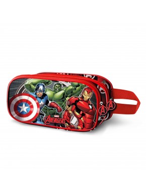 Marvel Los Vengadores Almighty Estuche Portatodo 3D Doble, Rojo