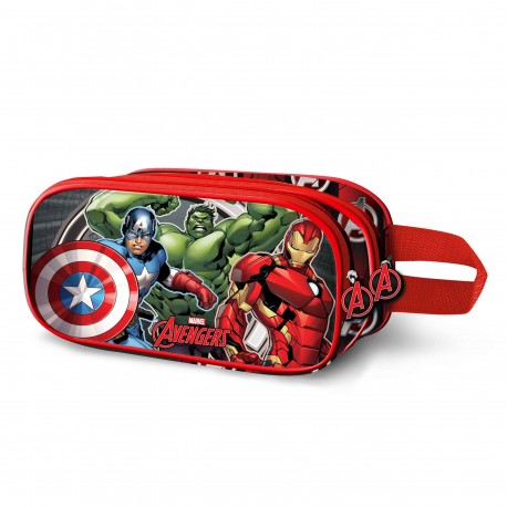 Marvel Los Vengadores Almighty Estuche Portatodo 3D Doble, Rojo