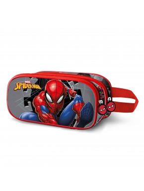 Marvel Spiderman Symbol Estuche Portatodo 3D Doble, Gris