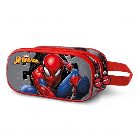 Marvel Spiderman Symbol Estuche Portatodo 3D Doble, Gris