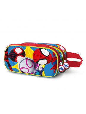 Marvel Spiderman Amazing Estuche Portatodo 3D Doble, Rojo