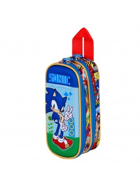 Sonic The Hedgehog - SEGA Unstoppable Estuche Portatodo 3D Doble, Azul