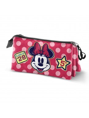 Disney Minnie Mouse Class Estuche Portatodo Triple, Rosa
