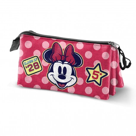 Disney Minnie Mouse Class Estuche Portatodo Triple, Rosa