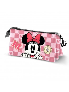 Disney Minnie Mouse Journey Estuche Portatodo Triple, Rosa
