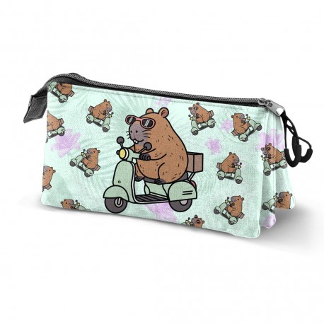 Oh My Pop Capybara Estuche Portatodo Triple, Verde
