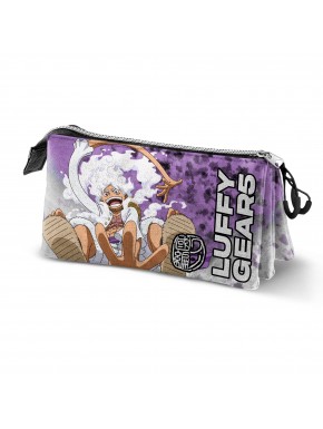 One Piece Luffy Gear 5 Estuche Portatodo Triple, Lila