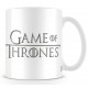 Taza Juego de Tronos blanca logo Game of Thrones