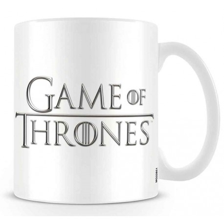 Taza Juego de Tronos blanca logo Game of Thrones