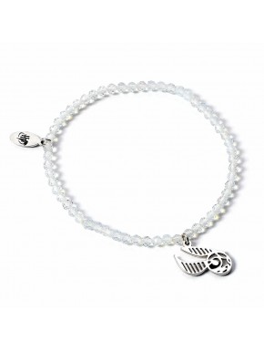 Pulsera Charm de snitch dorada con perlas blancas - Harry Potter