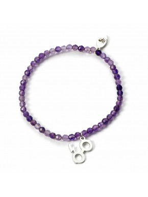Pulsera Charm de Gafas y relámpago con perlas violetas - Harry Potter