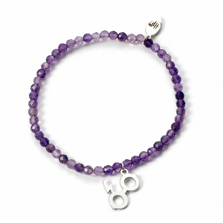 Pulsera Charm de Gafas y relámpago con perlas violetas - Harry Potter