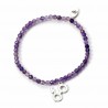 Harry Potter Glasses and Lightning Charm Bracelet with Violet Beads