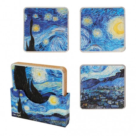 Set de 4 posavaso - La Noche Estrellada - Vincent Van Gogh