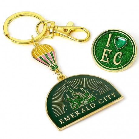 Llavero y pin del globo aerostático de Emerald City - Wicked