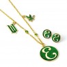 Conjunto de Colar e Brincos Elphaba - Wicked, Ouro e Esmeralda