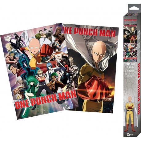 One Punch Man Set 2 Posters Chibi 52X38 Saitama & Genos  