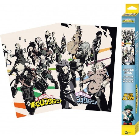 My Hero Academia Set 2 Posters Chibi 52X38 Heroes/Villains