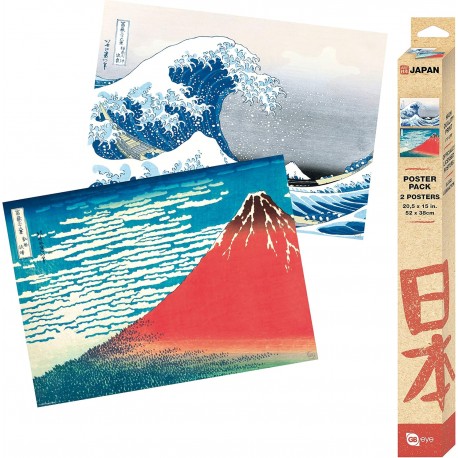 Hokusai Set 2 Posters Chibi 52X38 Katsushika Hokusai