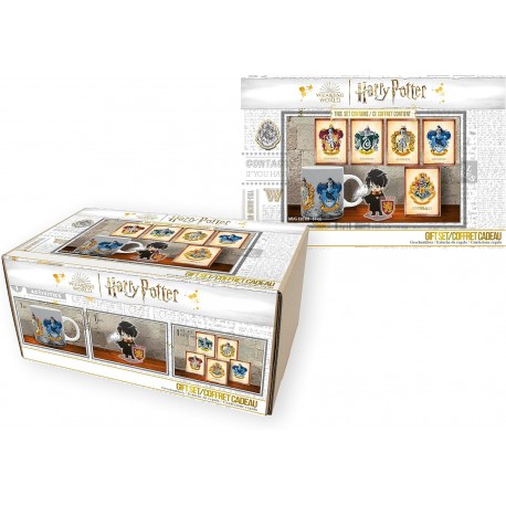 Pack Regalo Taza Figura Y Postales Hogwarts Harry Potter