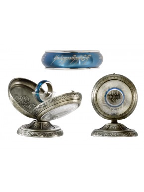 Anillo Único Rotativo Acero Azul El Señor de los Anillos
