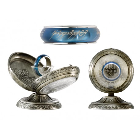 Anillo Único Rotativo Acero Azul El Señor de los Anillos