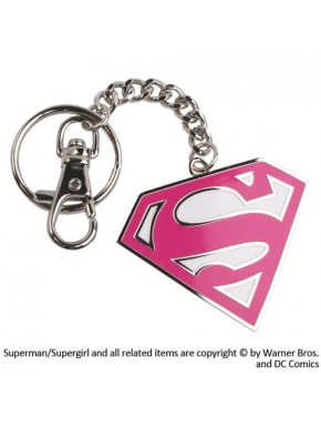 Llavero escudo de Supergirl rosa