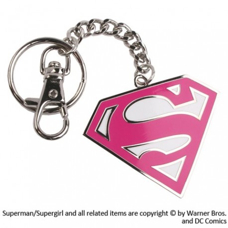 Llavero escudo de Supergirl rosa
