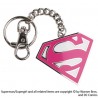 Supergirl Pink Shield Keychain DC Comics