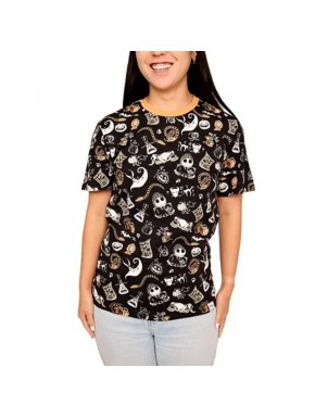 Camiseta unisex Fiesta del alcalde personajes de pesadilla antes de navidad