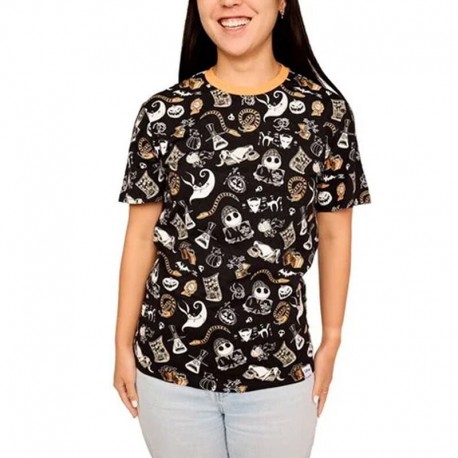 Camiseta unisex Fiesta del alcalde personajes de pesadilla antes de navidad