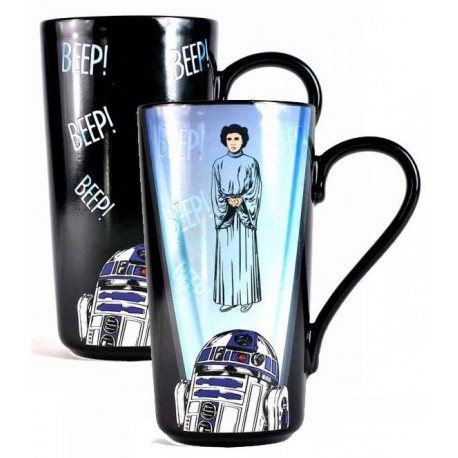 Taza térmica R2-D2 y Leia Star Wars