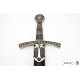 Réplique d'épée médiévale française du XIVe siècle avec inscription latine