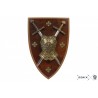 Panóplia Decorativa com Couraça e 2 Espadas de 29 cm