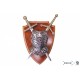 Panoplia con coraza y 2 espadas