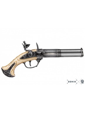 Pistola de 3 cañones giratorios, Francia S. XVIII