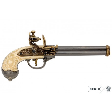 Pistola de chispa de 3 cañones, Italia 1680