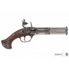 18th Century French Two-Barrel Revolving Flintlock Pistol Replica